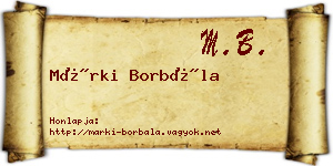 Márki Borbála névjegykártya